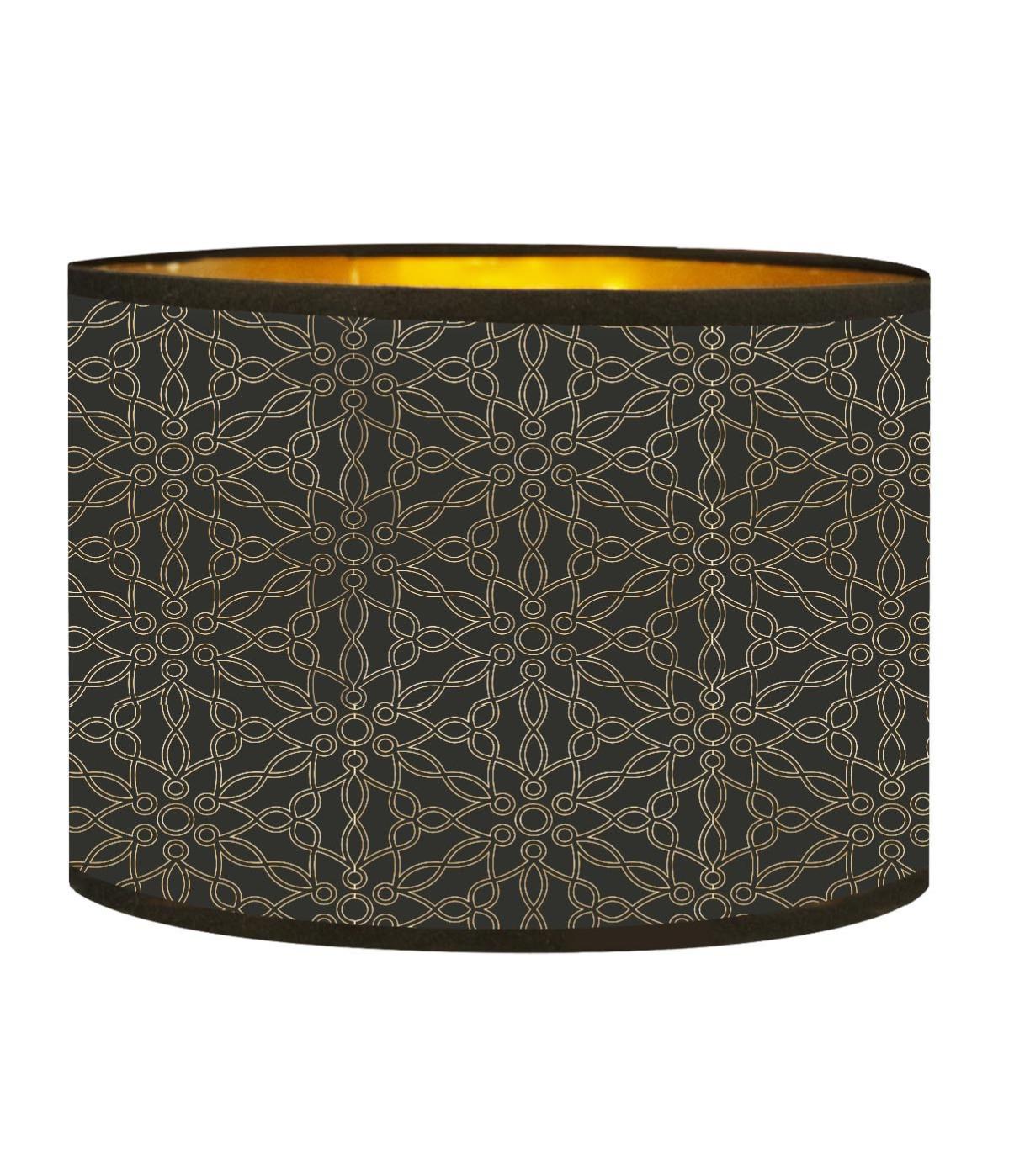 Wnvivi Paralume In Ferro Battuto Scavato Per Lampadina E27 | Motivi Intagliati Con Interno Oro | 15x13x19 Cm