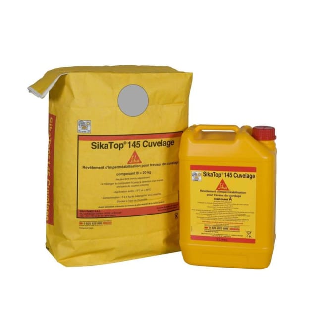 Revetement D Impermeabilisation Sika Sikatop 145 Cuvelage Gris 25kg Leroy Merlin
