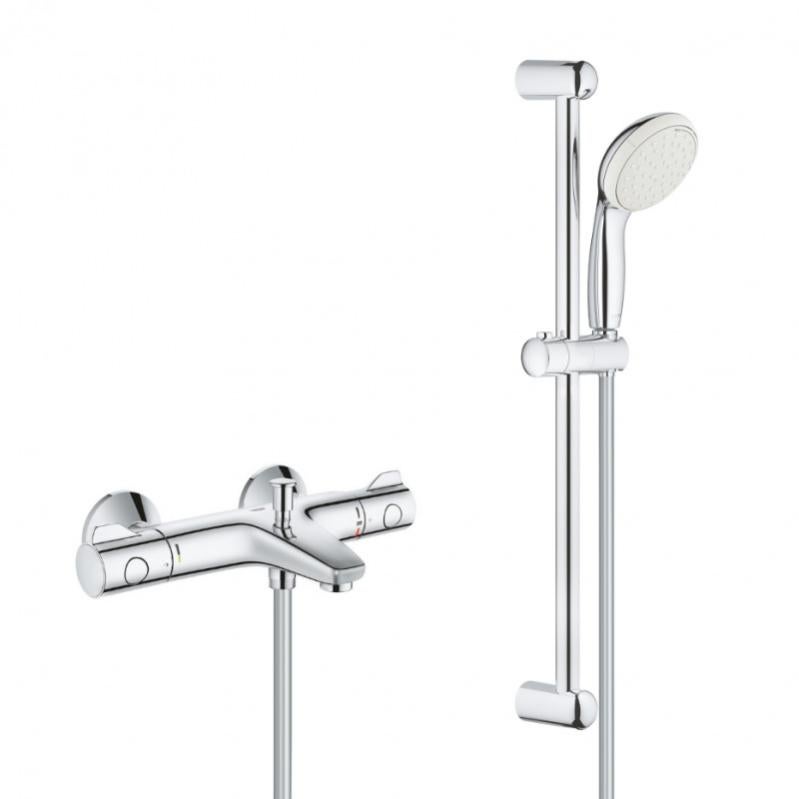 Grohe Set bain/douche Mitigeur thermostatique Grohtherm 800 + Ensemble