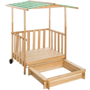 Bac à Sable Enfant en Bois fermé de 120 x 120 cm avec bancs - Ladanas -  Gris - Cdiscount Jeux - Jouets