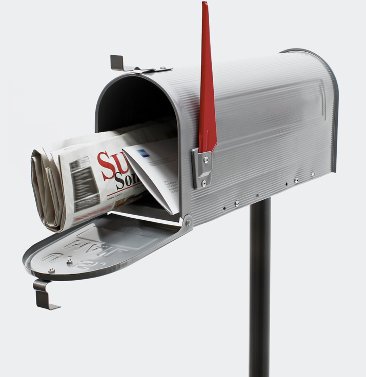 Boite Aux Lettres Us Mailbox Design Américain Argenté Pied De