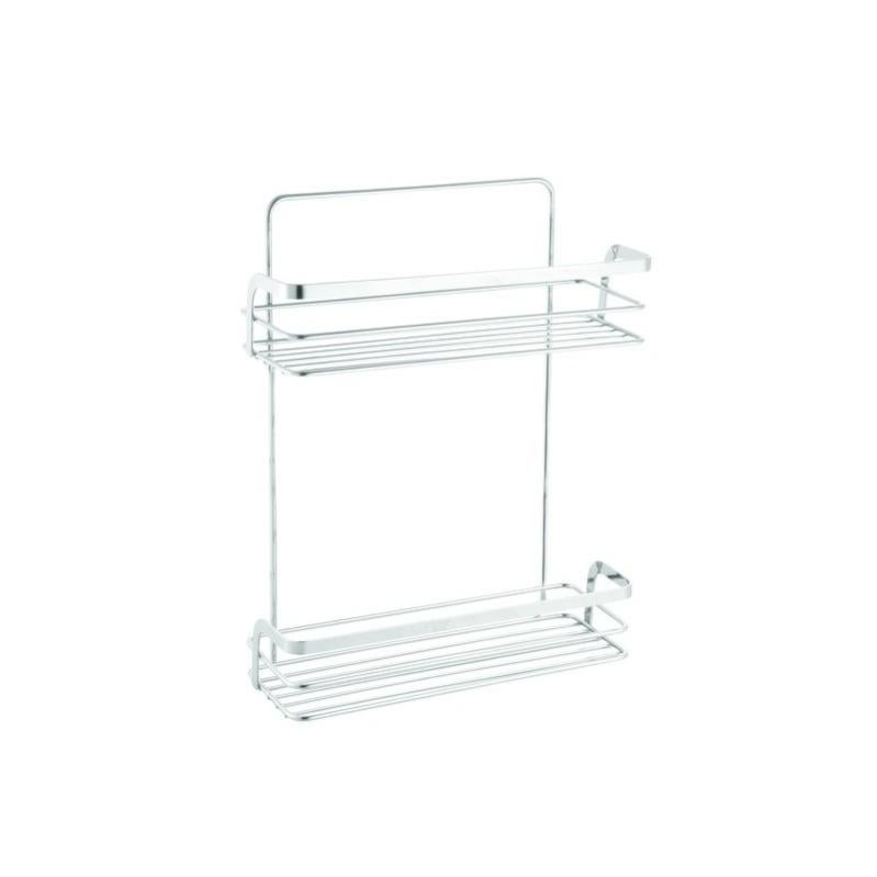 MSV Mensola Angolare Doccia 3 Livelli – Alluminio Satinato Argento 36x26,5x59 Cm