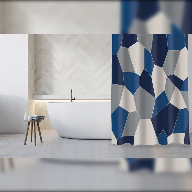 Cortina de ducha impermeable de 180 x 200, cortinas de ducha textiles  lavables de poliéster de