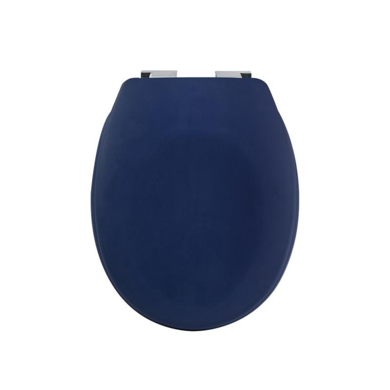 Spirella asiento de inodoro termo duro neela mate azul oscuro - bisagras abs cromadas