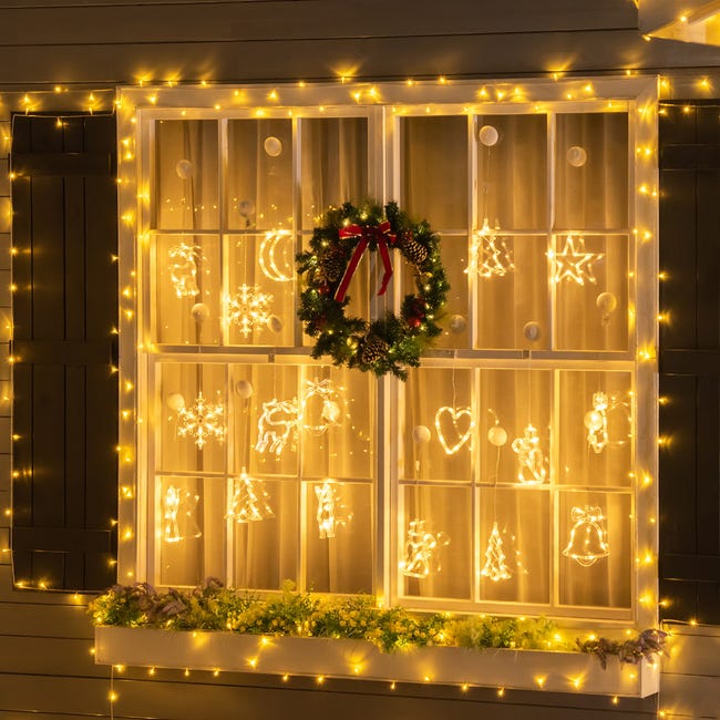 6 Pièces Lumières de ventouse de Noël,Lumière de fenêtre à