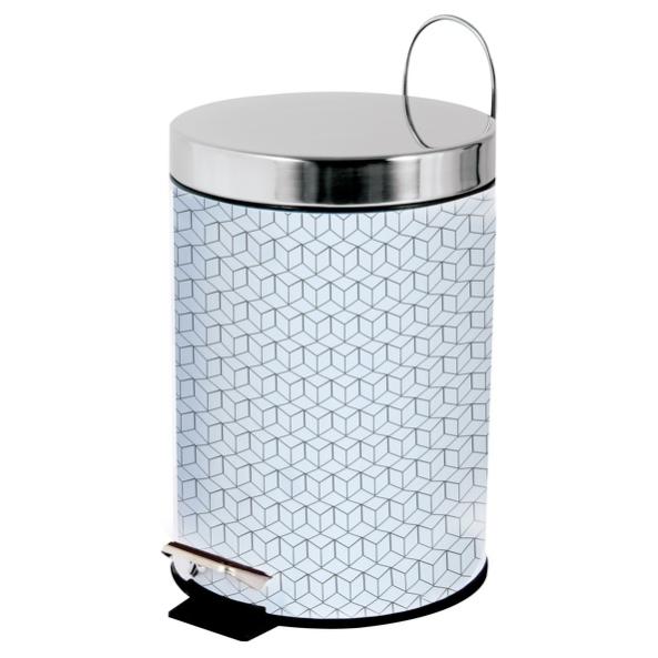 Pattumiera A Pedale In Acciaio INOX 3L - Design Specchio Per Cucina O Ufficio