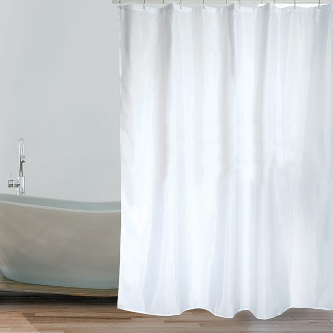 Cortina de baño MSV, Blanco 180 x 140 cm