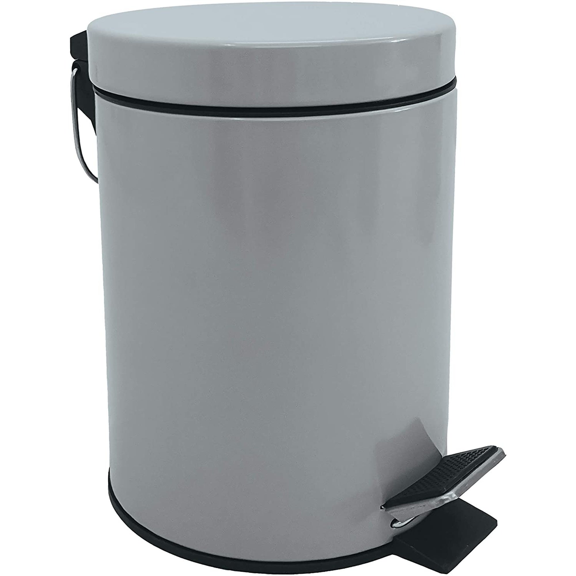 Msv cubo de basura con pedal (3 l), color gris claro