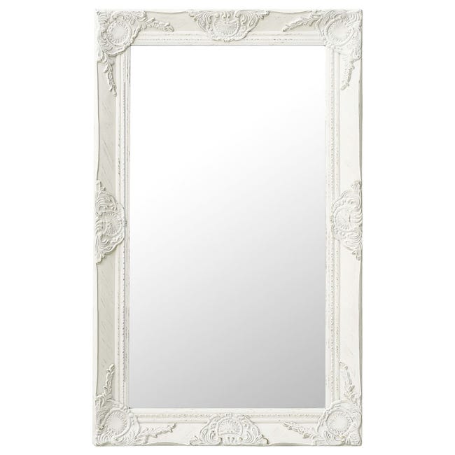 Elegante dueña otoño VidaXL Espejo de pared estilo barroco blanco 50x80 cm | Leroy Merlin