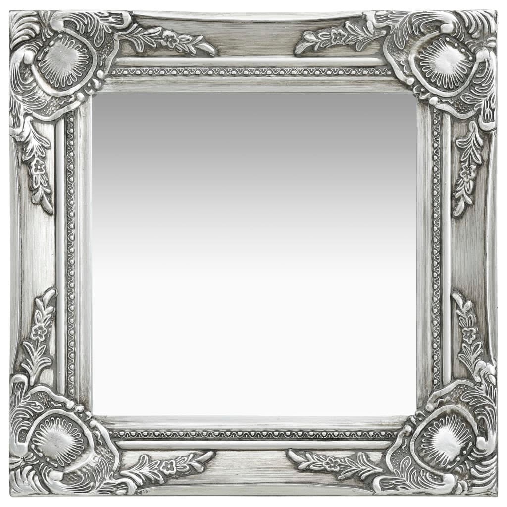 vidaXL Specchio da Parete Stile Barocco 40x40 cm Argento 
