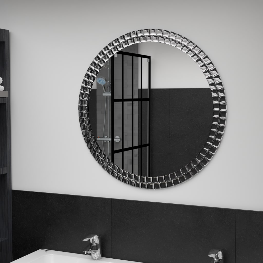 vidaXL Miroir Mural Miroir de Dressing Miroir de Salon Salle de Séjour Chambre à Coucher Salle de Bain Maison Intérieur Argenté 120x30 cm 