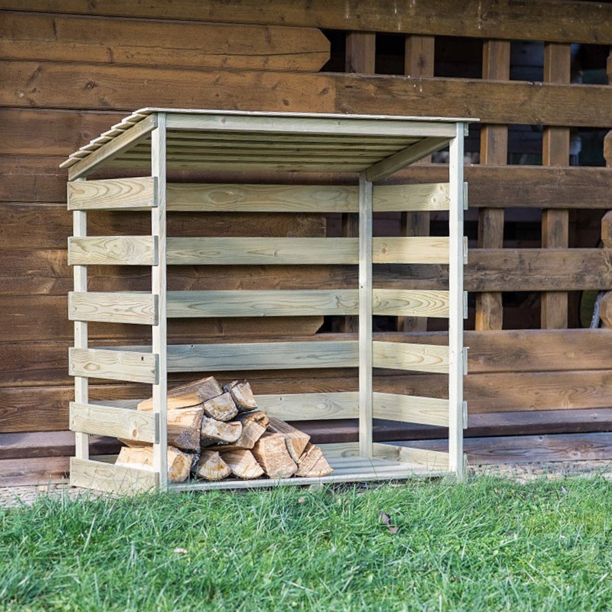 Abri à bûches en bois / stockage extérieur du bois de chauffage / stockage  de bûches / stockage de jardin : : Bricolage