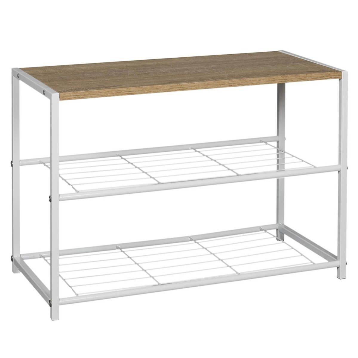 LIETA Meuble à Chaussures Bois et Métal Blanc Leroy Merlin