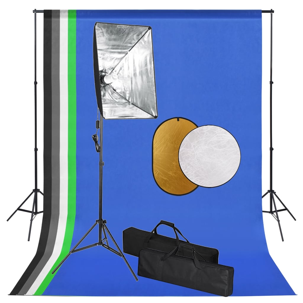 VIDAXL Kit de studio photo boîtes a lumiere toile de fond reflecteur