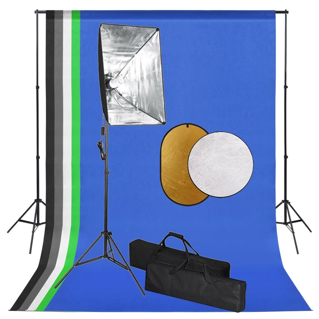 Kit de studio photo boîte à lumière toile de fond et réflecteur vidaXL