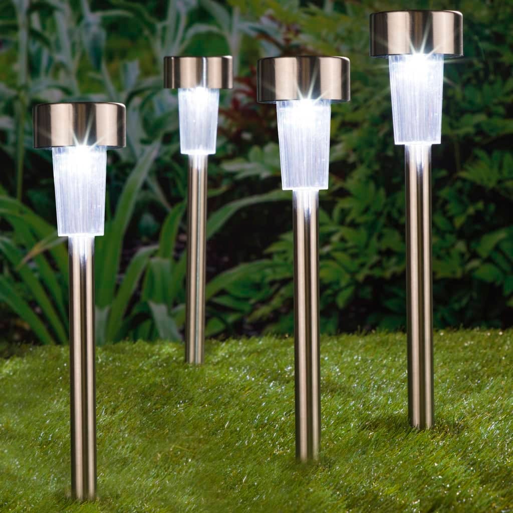 FineHome Lot de 4 Lampes solaires LED pour Jardin avec Changement de Couleur Bleu/Vert/Rouge/Jaune Ø 12 x 15 cm 