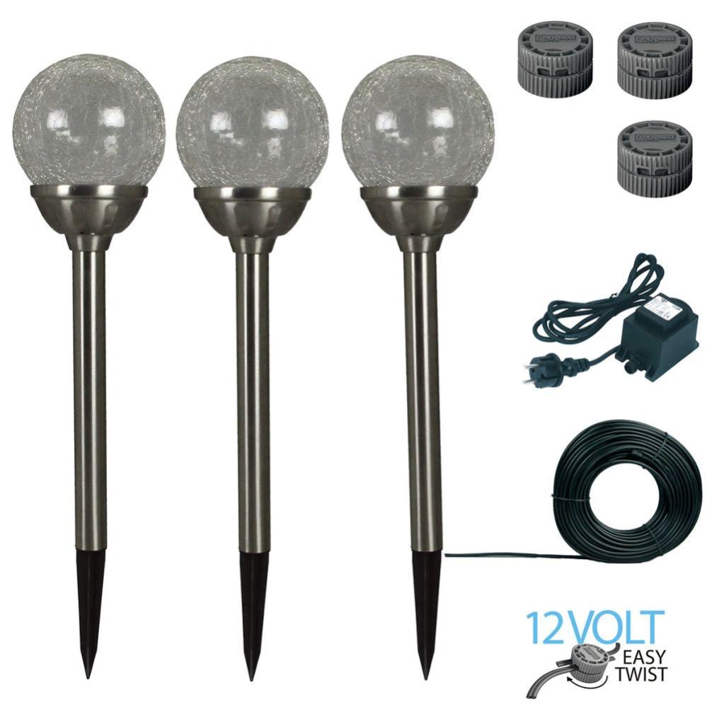 Lampe Led De Jardin Zaragoza 3 Pcs 12 V Luxform Leroy Merlin
