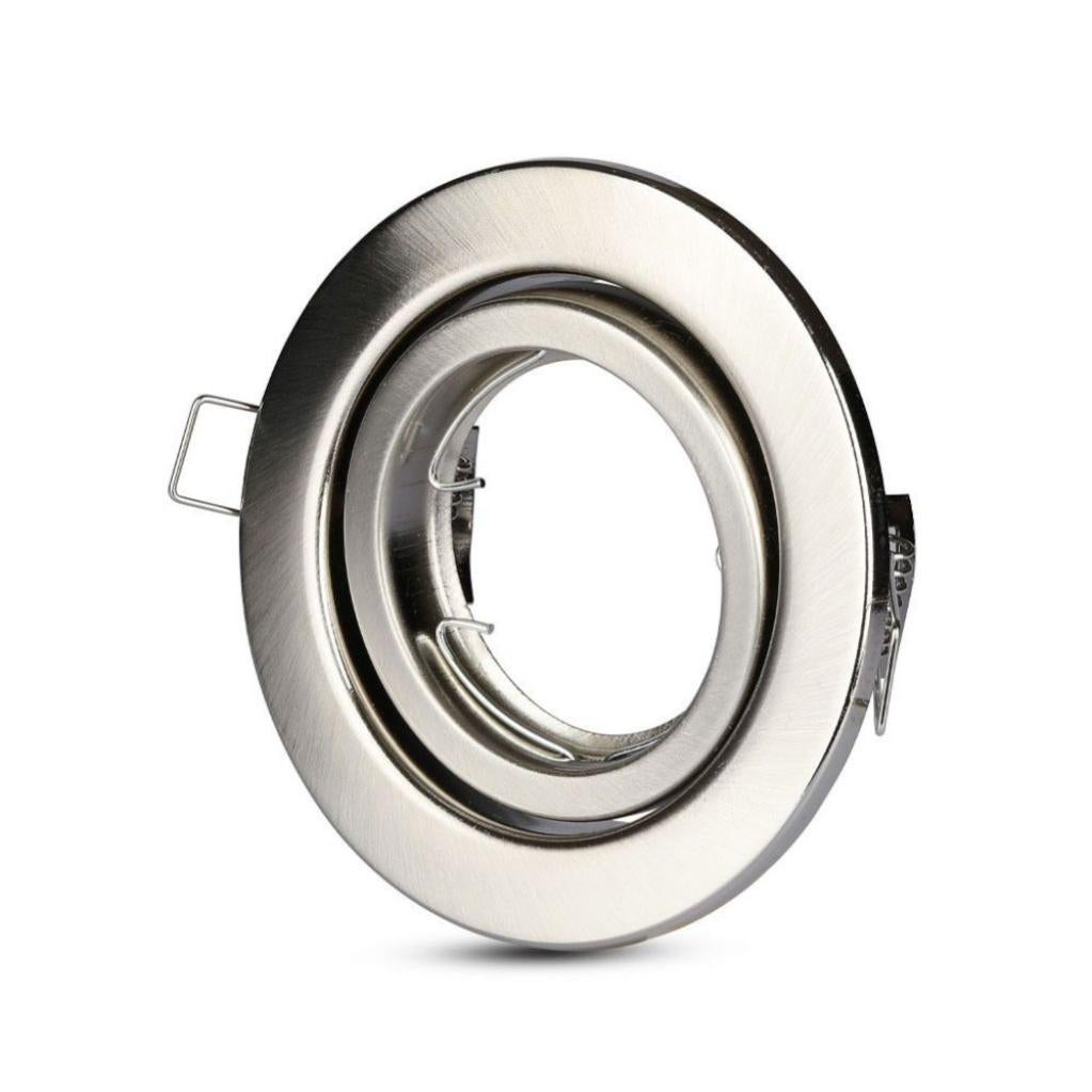 Spot LED Encastrable Rond Nickel Satiné GU10 - Aluminium, IP20, Pour éclairage Intérieur - 5