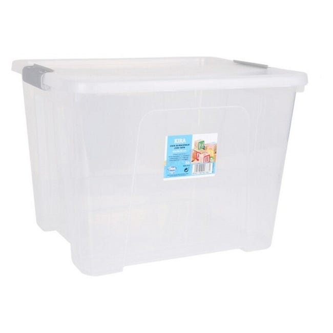 Caja de ordenación transparente, Fabricado en plástico, Almacena ropa y  otros objetos, 30 L (73x41x18cm) Con ruedas