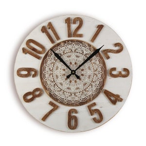 Versa Macquarie Orologio da parete Decorativo per cucina, soggiorno, sala  da pranzo o camera da letto, Grigio e marrone, 60x5x60cm