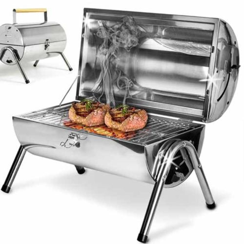 Portatile in Acciaio Inox Resistente Pieghevole Barbecue Grill griglia a Carbone di Legna per Campeggio Picnic all'aperto Aufee Griglia a Carbone 