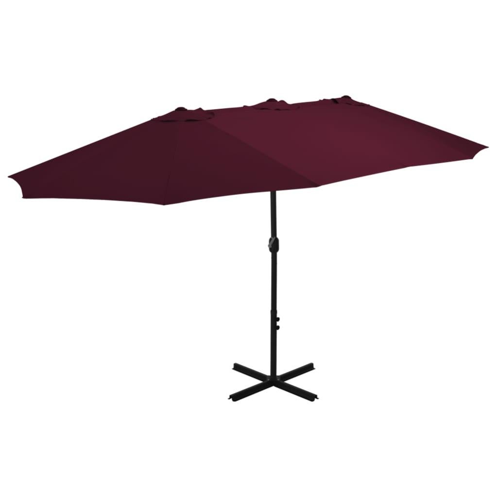 Ombrellone da giardino con palo in alluminio, azzurro, 2x1,5 m
