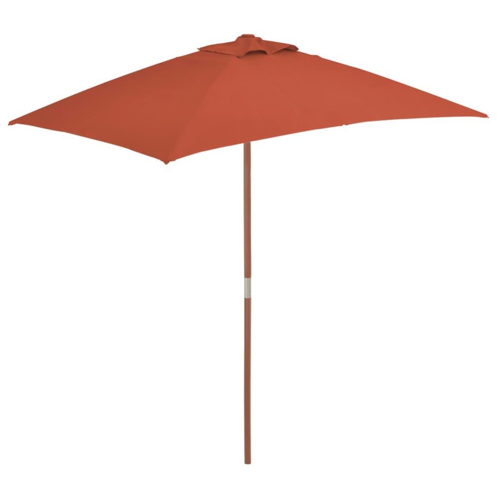 VidaXL Ombrellone Da Giardino In Legno Terracotta - 300x300x273 Cm - Con Sistema A Carrucola