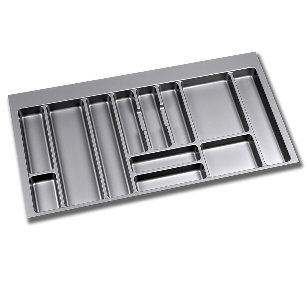 Range-couverts pour tiroirs de cuisine de 60 cm de large en plastique de  couleur grise Optima Emuca - Habitium®