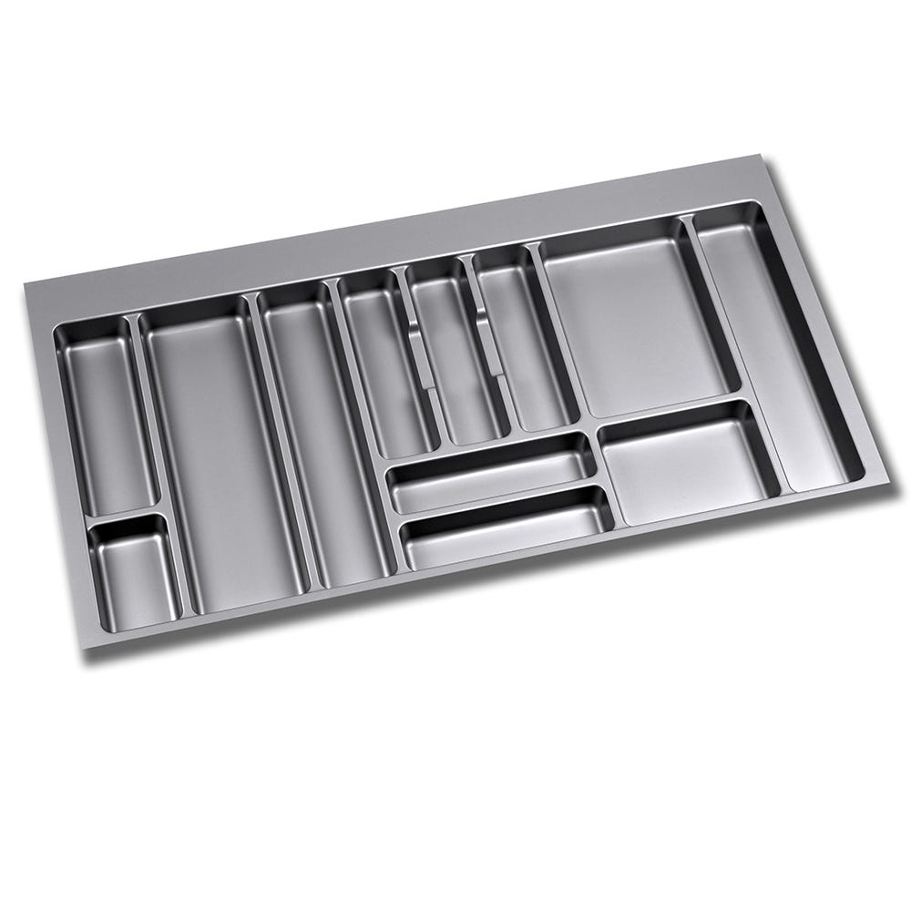 Range-couverts pour tiroirs de 50 cm de large en plastique de couleur grise  Optima Emuca - Habitium®