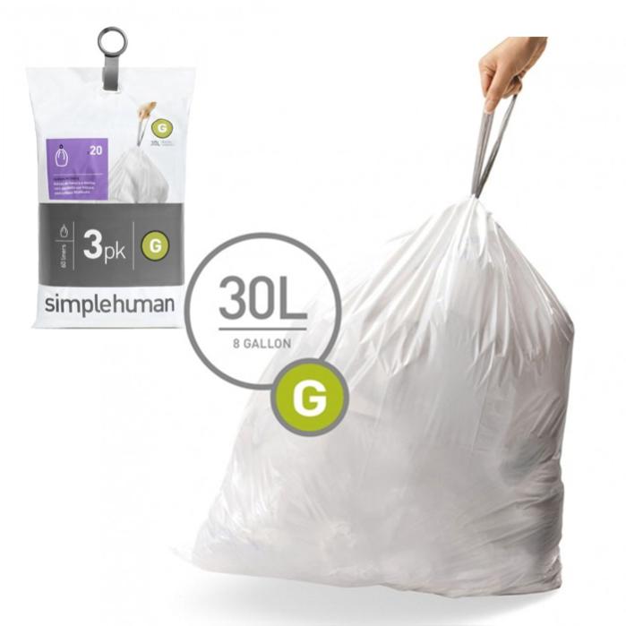 3 Packs De 20 Sacs Poubelles De 30 L Simplehuman Leroy Merlin