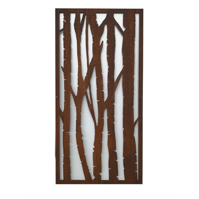 panneau decoratif exterieur bosquet metal rouille e 10 mm h 1200 mm l 600 mm leroy merlin