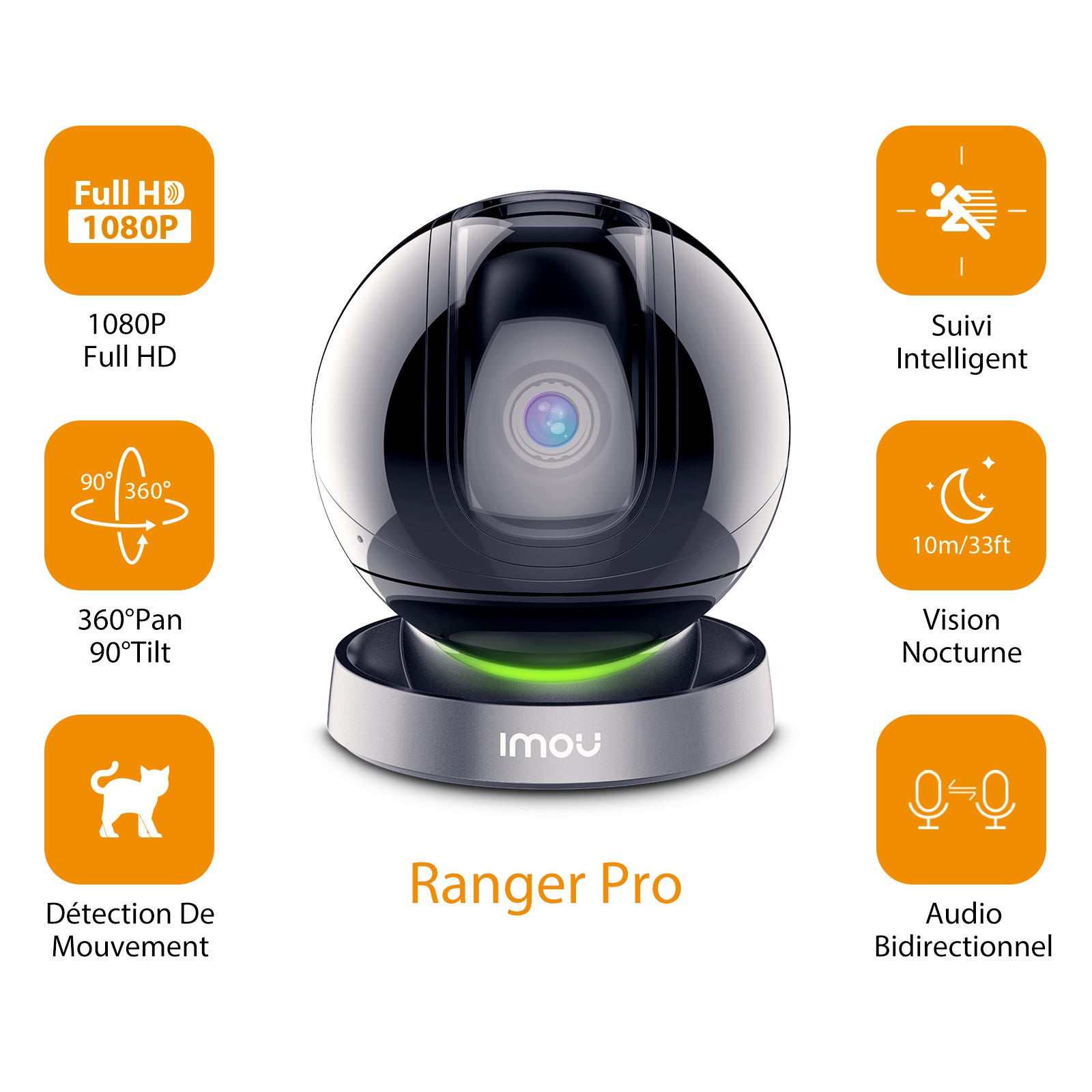Caméra de sécurité intérieur motorisé 1080p - Imou Ranger Pro