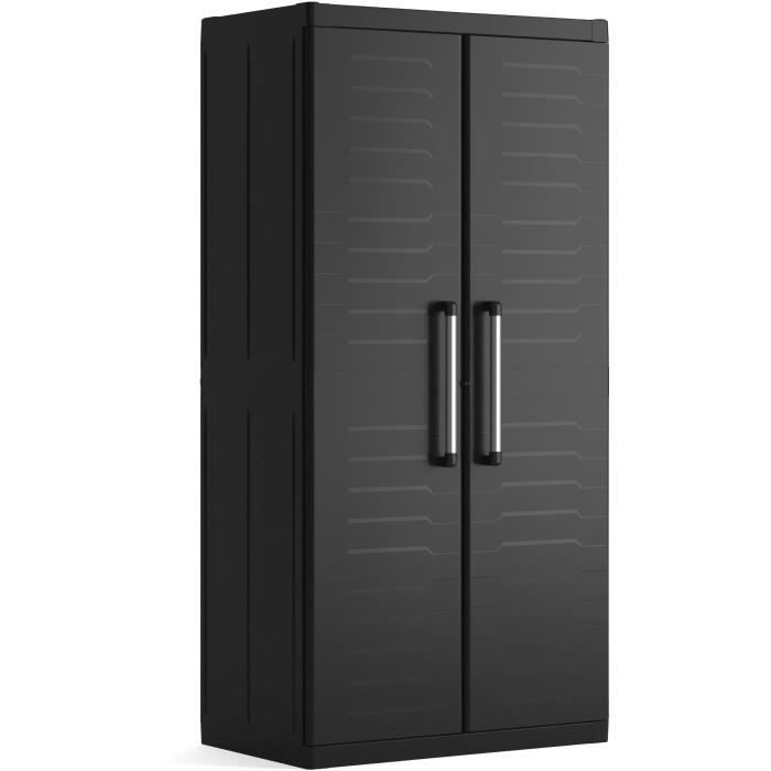 KETER ARMOIRE HAUTE DETROIT XL, Noir, 89 x 54 x 182 cm Leroy Merlin