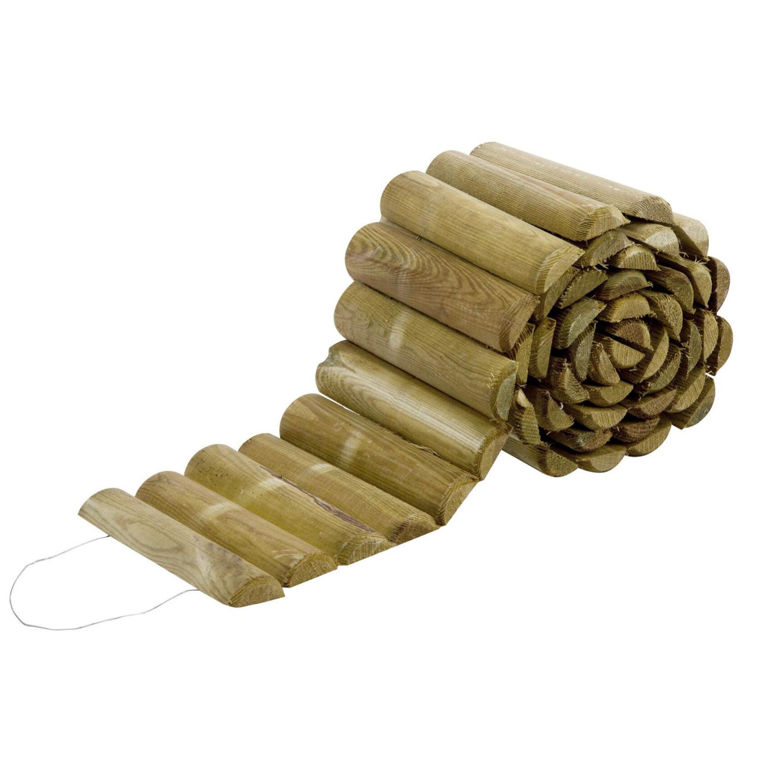 Bordure Per Aiuole In Legno Steccato Rigido Extraforte Orizzontale &ndash; Made In Italy, 95x8 Cm