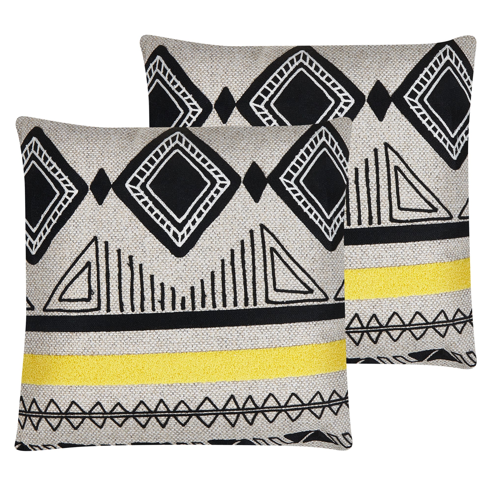 Set di 2 cuscini cotone beige chiaro 45 x 45 cm CONEY Set di 2 cuscini cotone beige chiaro 45 x 45 cm CONEY