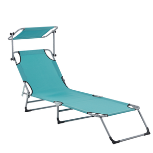 Bain de soleil pliant transat chaise longue piscine pare-soleil California  - Rayures Bleues