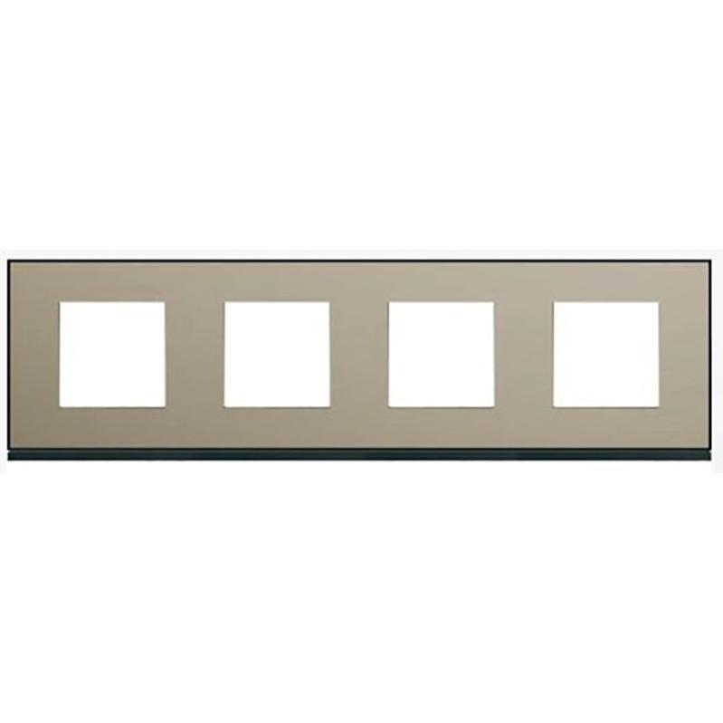 Plaque Hager Gallery Horizontale 4 Postes Bronze Entraxe 71mm