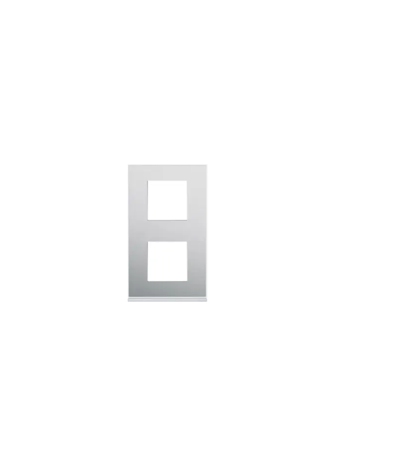 Plaque - 2 postes - Verticale - 71 mm - Pure - Hager Gallery