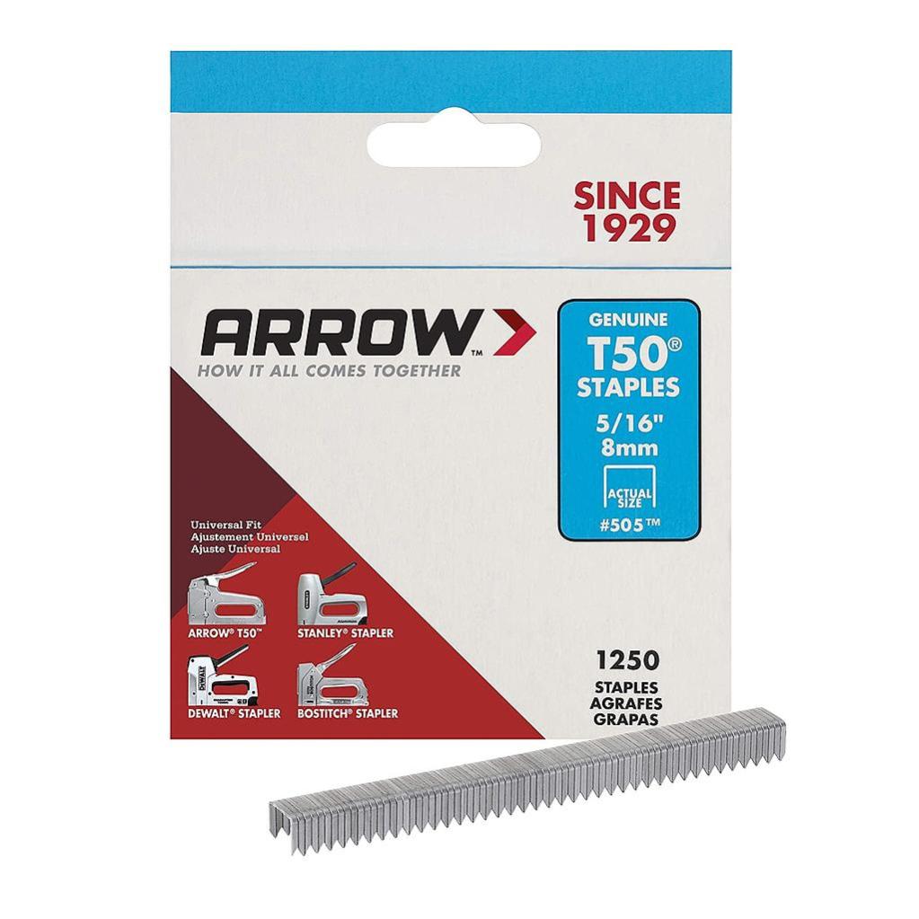 Arrow 031063 505SS1 Boîte de 1000 Agrafes 8 mm pour Agrafeuse T50