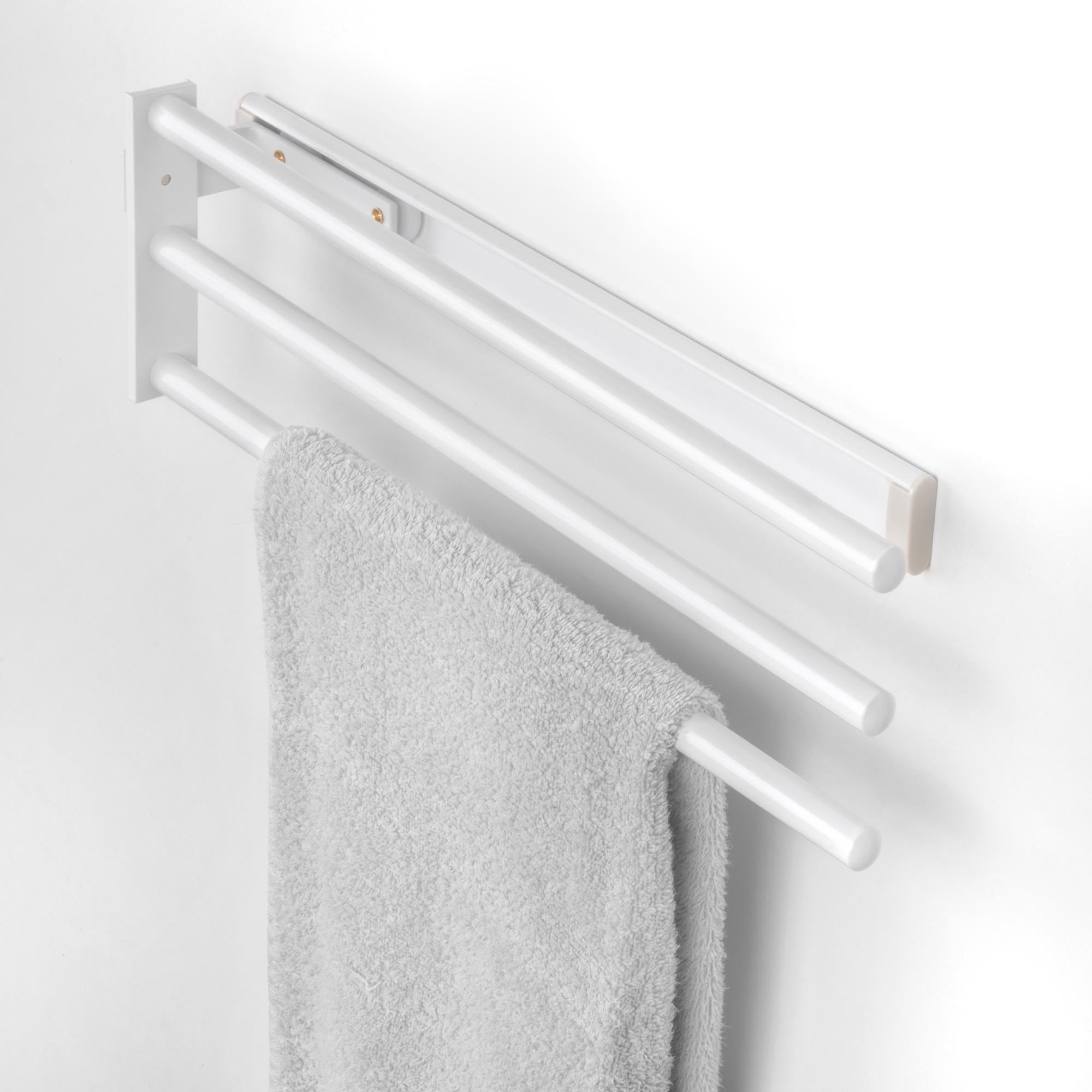 Porte-Serviettes Extensible 3 Bras Emuca - Support Torchon Cuisine Ou Salle De Bain Aluminium