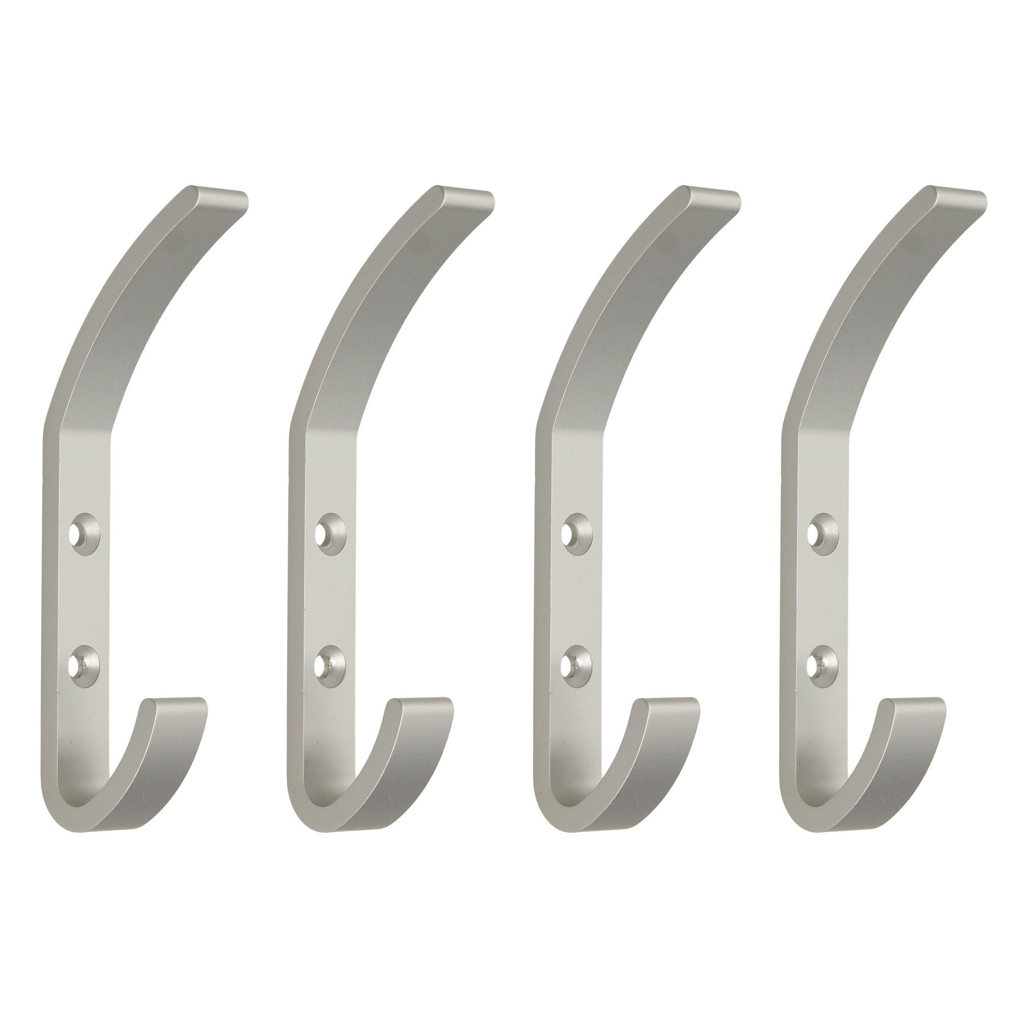 Grucce Appendini In Alluminio Argento Opaco - Confezione Da 6 - 41,9 Cm - Salvaspazio, Antiscivolo E Impermeabili