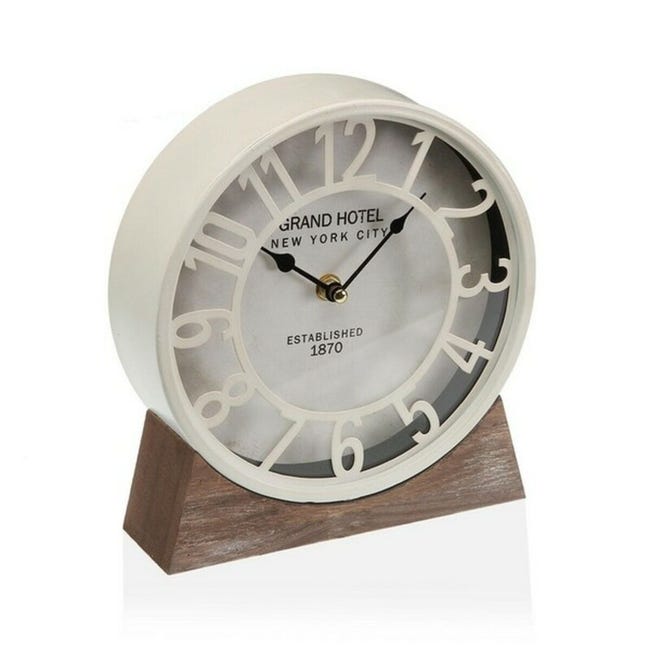 libertad Restaurar Gallina Reloj de Mesa Versa Blanco Madera MDF (20 x 20 x 6 cm) (Ø 20 cm) | Leroy  Merlin