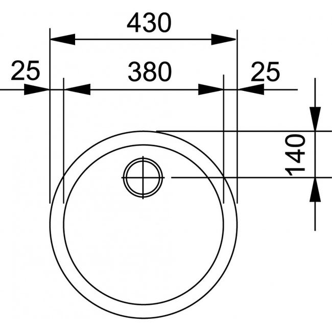 Franke Rambla - Lavello in acciaio inox RAN 610-38, 3 1/2, diametro 380 mm  x 180 mm (101.0361.012)