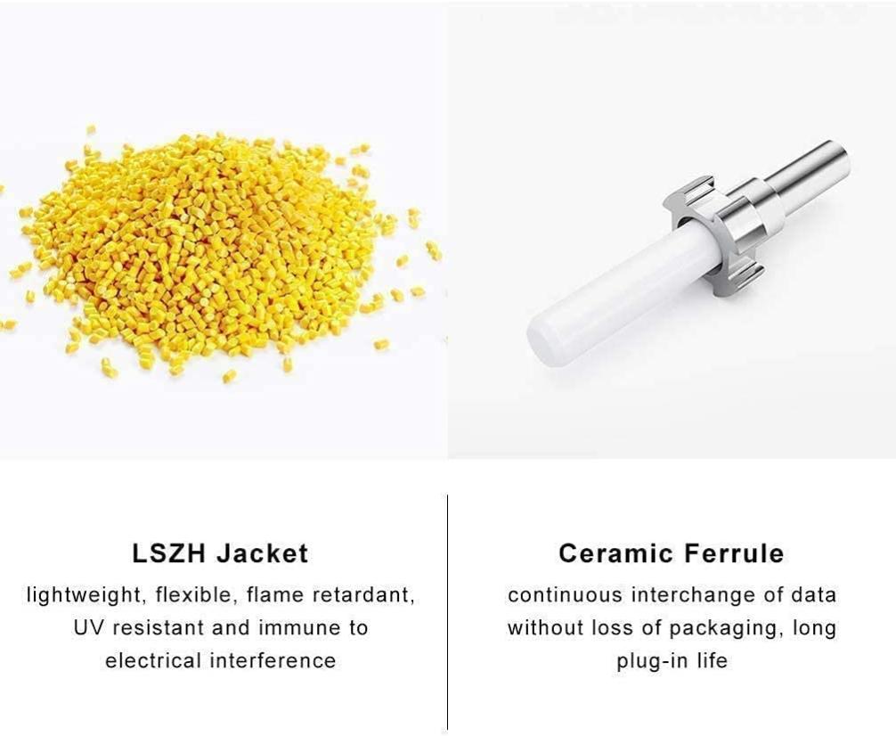 Elfcam® - Cable a Fibre Optique pour Orange SFR Bouygues, La Livraison avec 25 Pieces Clips de Cable Adhesif pour Gestion de Fibre...c, 20M - 3