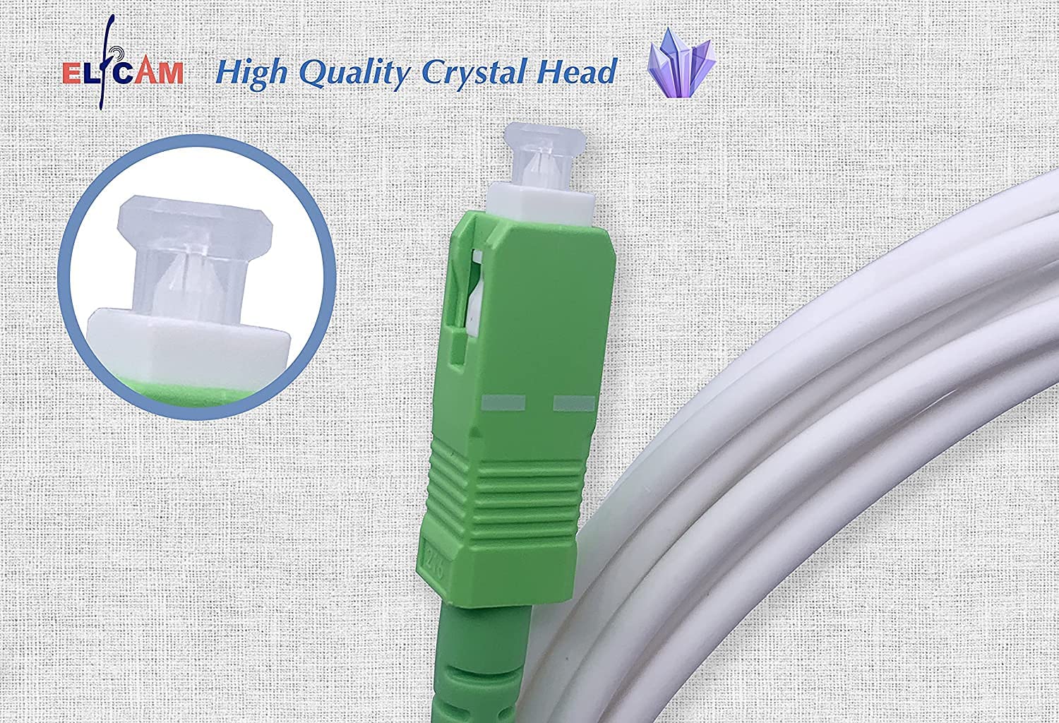 Elfcam® - Cable a Fibre Optique pour Orange SFR Bouygues, La Livraison avec 25 Pieces Clips de Cable Adhesif pour Gestion de Fibre...c, 20M - 4