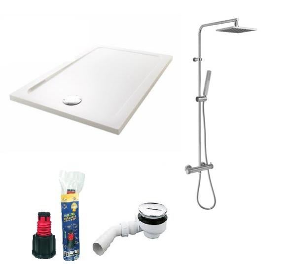 Receveur douche rectangle Jacob delafon Flight avec colonne de douche