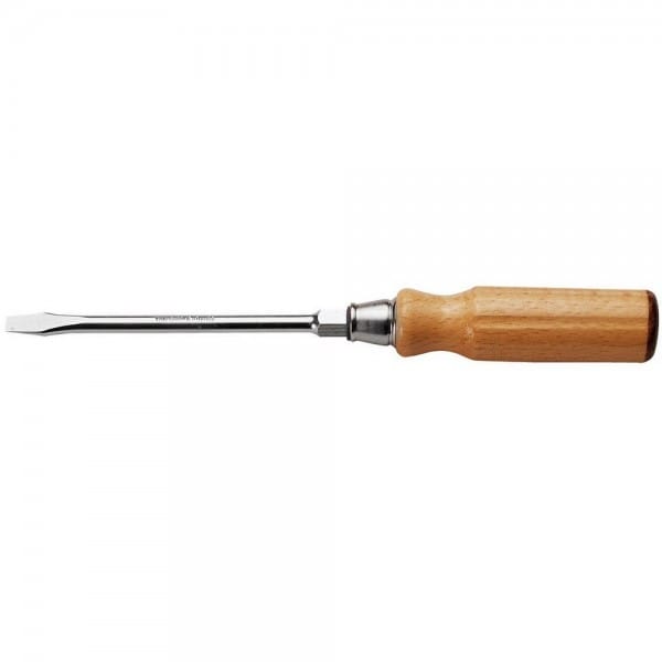 tournevis manche bois pour vis a fente lame forgee avec 6 pans 8 x150mm leroy merlin