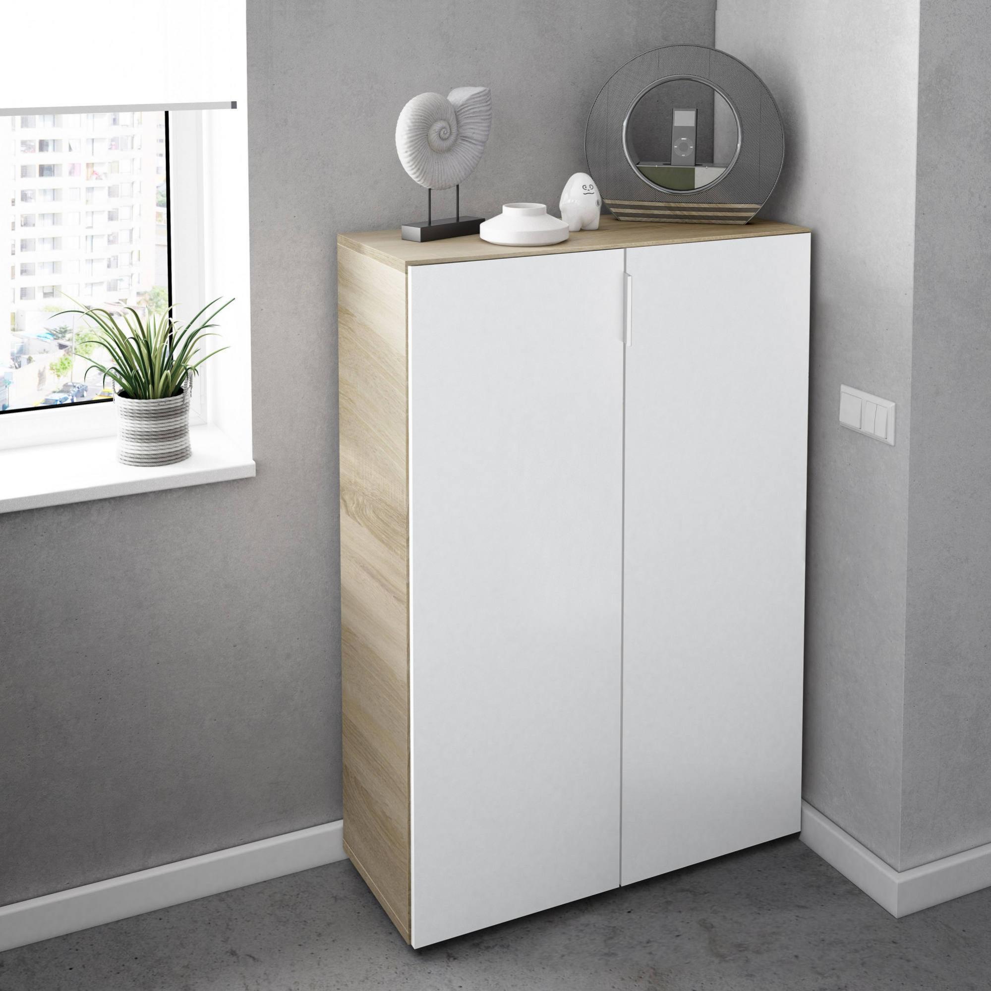 Armadio multiuso 6 ripiani, capacità 28 paia di scarpe, colore bianco,  misure cm 70 x 103 x 36 | Leroy Merlin