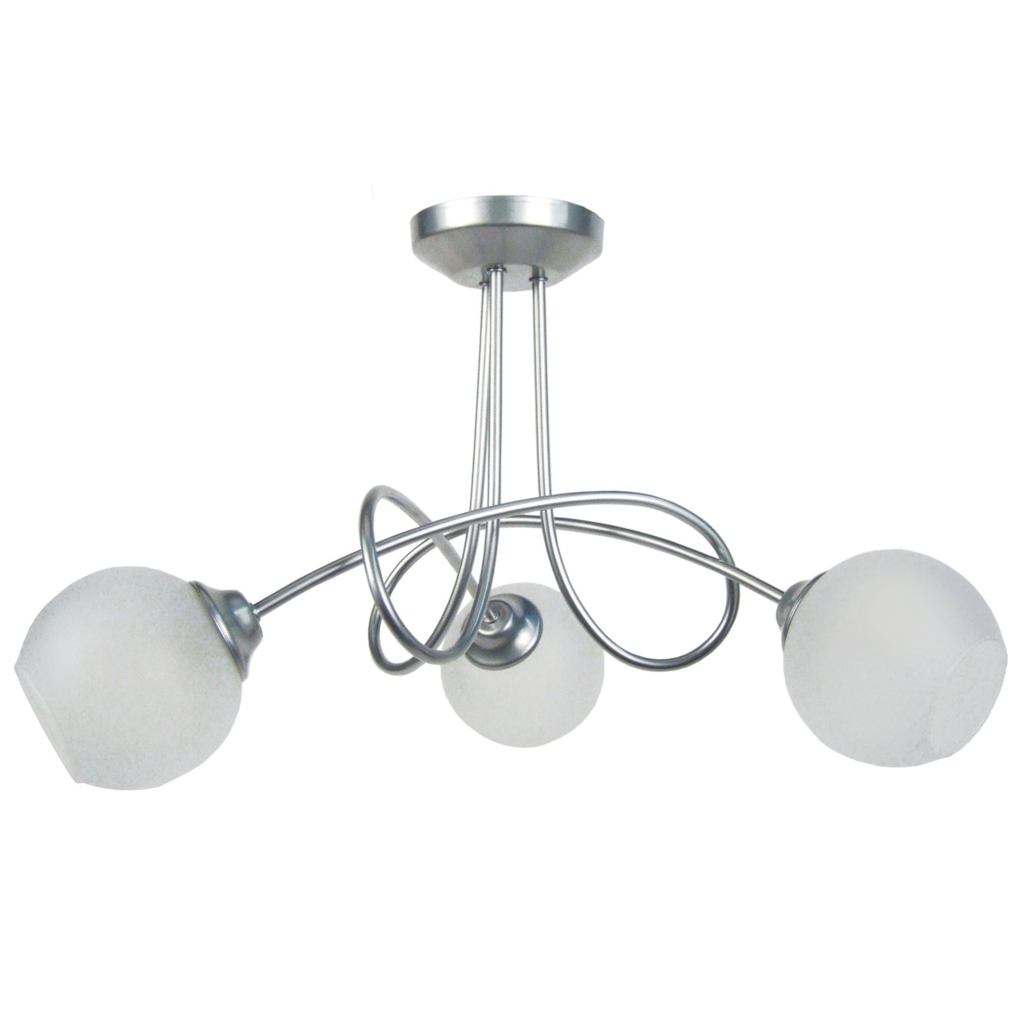 Lustre ACTUELLE 5 Bras - Design Moderne Aluminium Et Verre 48cm