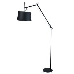 HOMCOM Lampada da Terra ad Arco con Paralume in Tessuto, Lampada a Piantana  con Base in Metallo e Interruttore a Pedale, Ø47 x 105 x 190cm, Nera